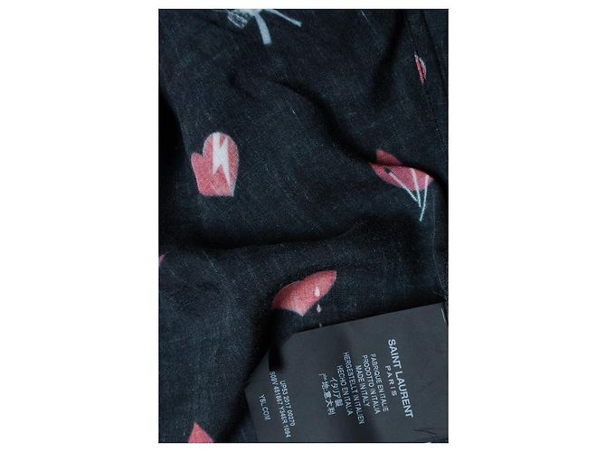 Saint Laurent, No smoking lip print shirt 2017 Black - view 7