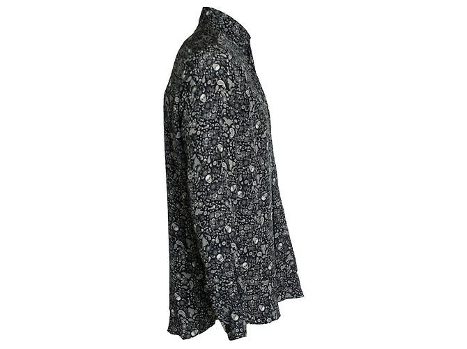 Camicia stampata con teschio nero e paisley Saint Laurent 2018 Bianco - vista 2