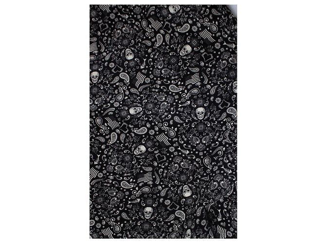 Camicia stampata con teschio nero e paisley Saint Laurent 2018 Bianco - vista 6