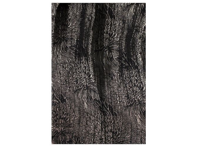 Saint Laurent, Jacquard-gewebtes Blumenhemd 2018 Schwarz Golden - Ansicht 5