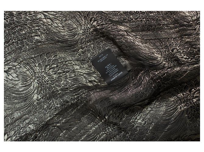 Saint Laurent, Jacquard-gewebtes Blumenhemd 2018 Schwarz Golden - Ansicht 7