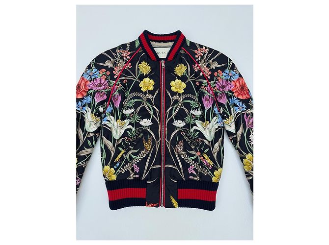 Chaqueta bomber Gucci de seda estampado Flora Multicolor - vista 10