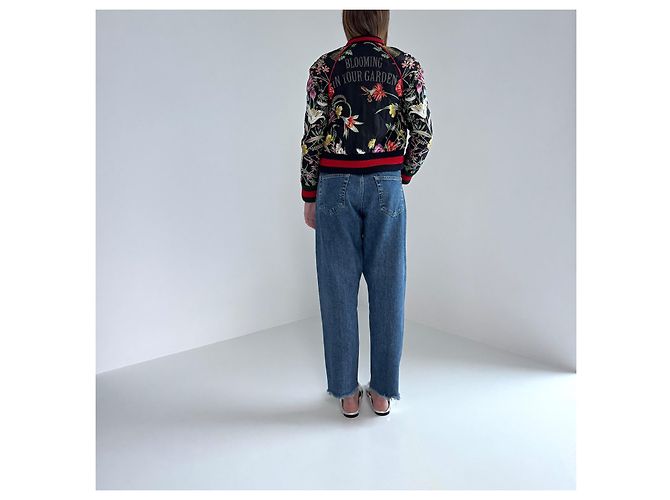 Chaqueta bomber Gucci de seda estampado Flora Multicolor - vista 11