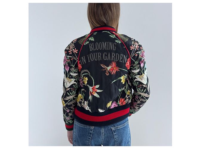 Chaqueta bomber Gucci de seda estampado Flora Multicolor - vista 2