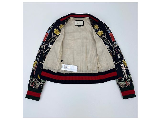 Chaqueta bomber Gucci de seda estampado Flora Multicolor - vista 5