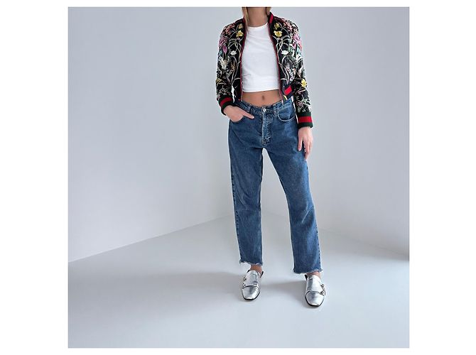 Chaqueta bomber Gucci de seda estampado Flora Multicolor - vista 7
