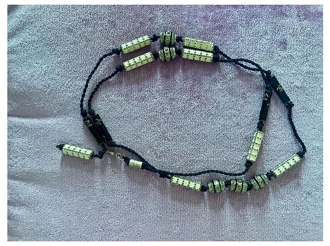 Chanel Gürtel zweifarbig schwarz und elfenbein mit Kristallen Mehrfarben - Ansicht 3