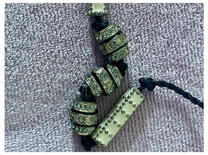 Chanel Gürtel zweifarbig schwarz und elfenbein mit Kristallen Mehrfarben - Ansicht 4