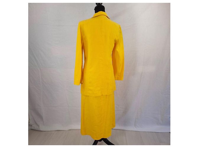 Kenzo Paris completo giallo in lino vintage 1990s - vista 2