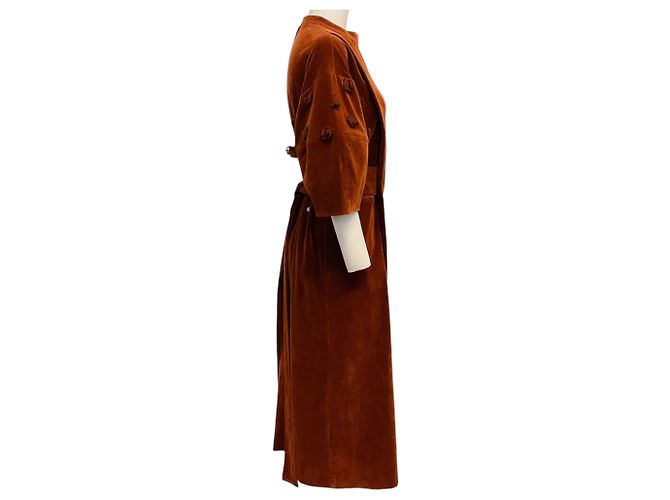 Muveil Brown Cord-Ripp-Puffärmelkleid Braun - Ansicht 2