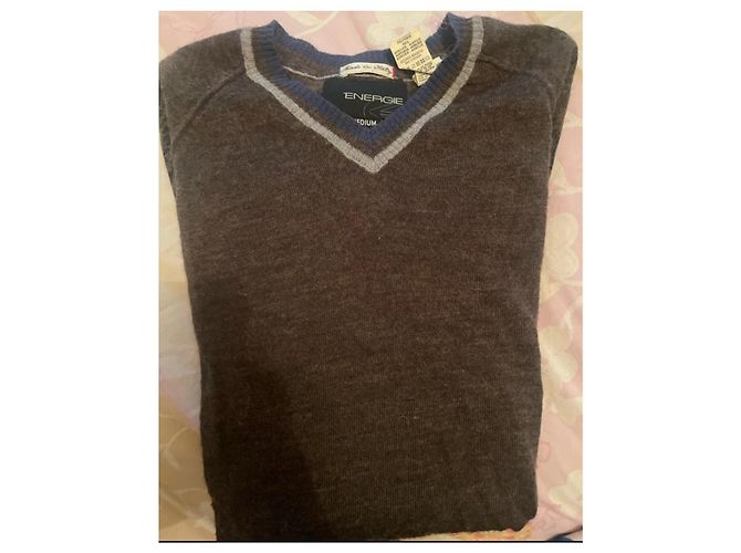 Autre Marque Little Energy Wollpullover Braun Grau - Ansicht 2