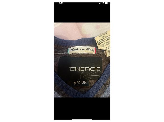 Autre Marque Little Energy Wollpullover Braun Grau - Ansicht 3