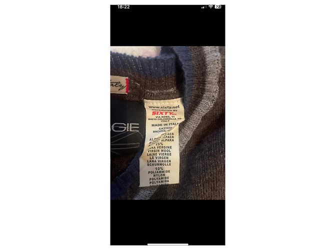 Autre Marque Little Energy Wollpullover Braun Grau - Ansicht 4
