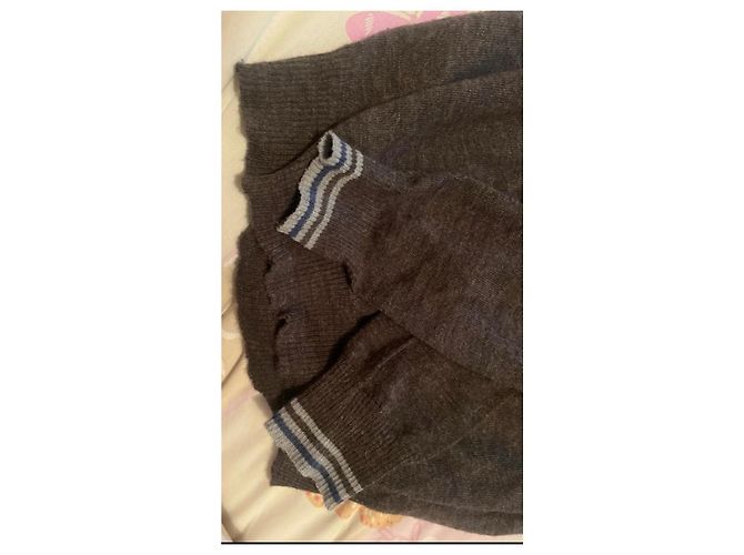Autre Marque Little Energy Wollpullover Braun Grau - Ansicht 6