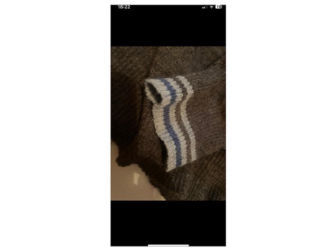 Autre Marque Little Energy Wollpullover Braun Grau - Ansicht 7