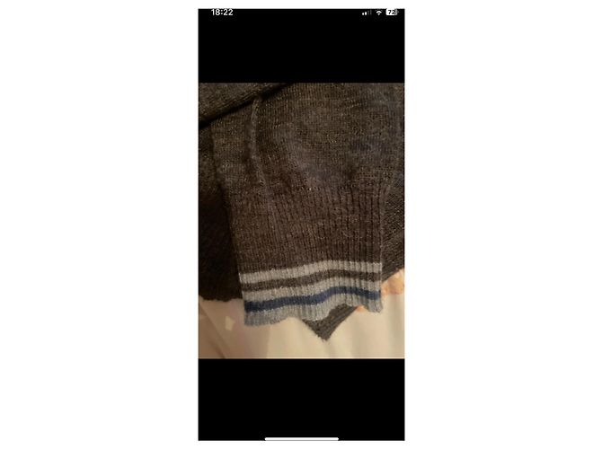 Autre Marque Little Energy Wollpullover Braun Grau - Ansicht 8