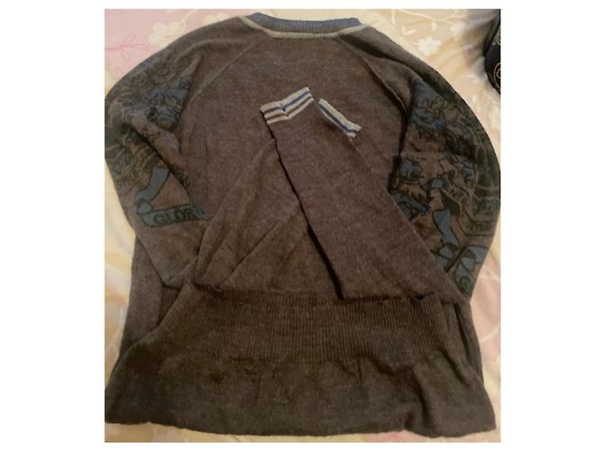 Autre Marque Little Energy Wollpullover Braun Grau - Ansicht 9