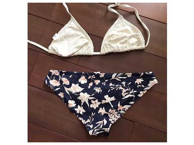 Autre Marque Bikini Triángulo Guillermina Baeza Crudo Azul oscuro - vista 4