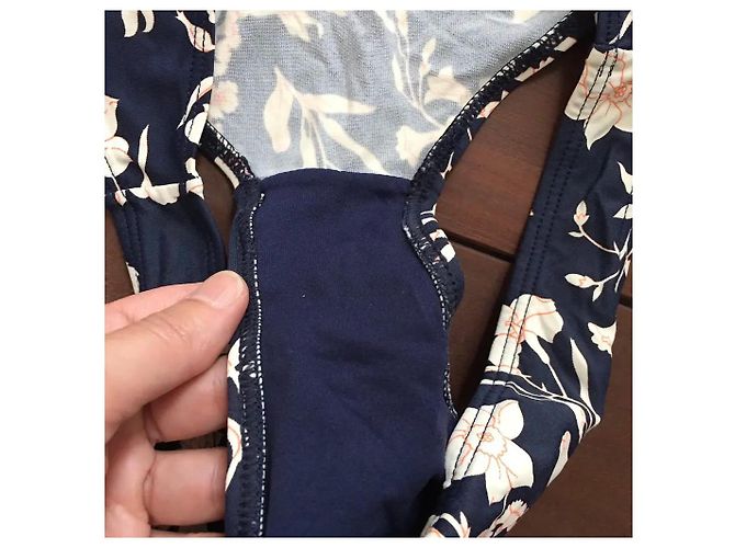 Autre Marque Bikini Triángulo Guillermina Baeza Crudo Azul oscuro - vista 6