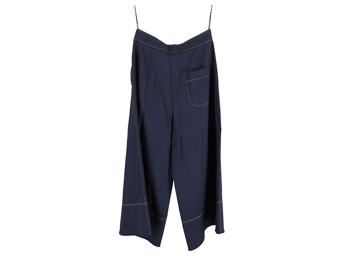 Peter Pilotto Culottes mit Gürtel aus marineblauem Polyester - Ansicht 2