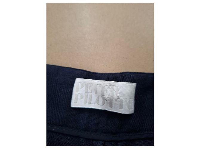 Peter Pilotto Culottes mit Gürtel aus marineblauem Polyester - Ansicht 6