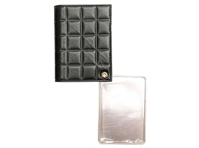 Tarjetero de piel de cordero Chanel Coco Mark Choco Bar Negro - vista 4