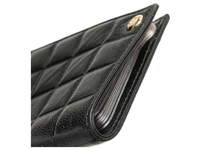 Tarjetero de piel de cordero Chanel Coco Mark Choco Bar Negro - vista 7