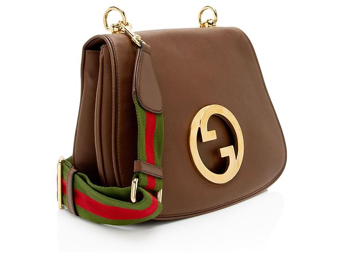 Borsa a spalla media Blondie in pelle Gucci Marrone - vista 2
