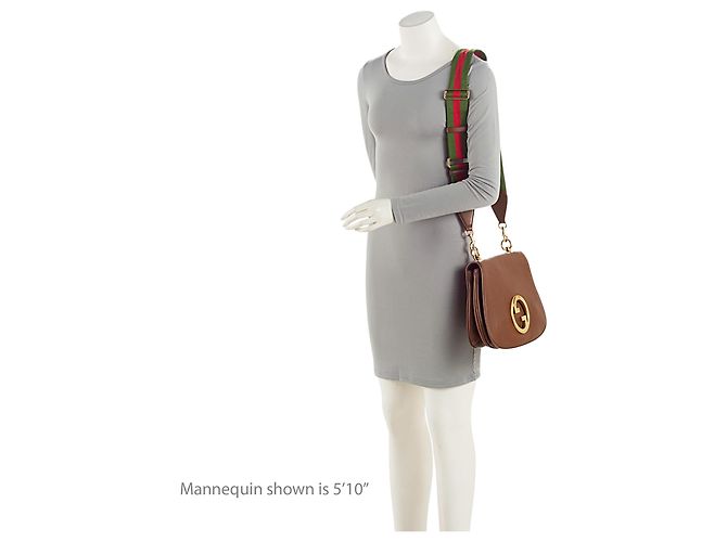 Borsa a spalla media Blondie in pelle Gucci Marrone - vista 5
