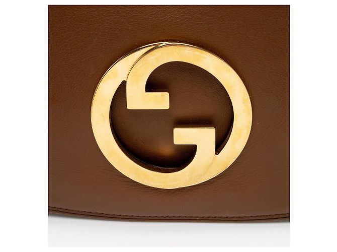 Borsa a spalla media Blondie in pelle Gucci Marrone - vista 9