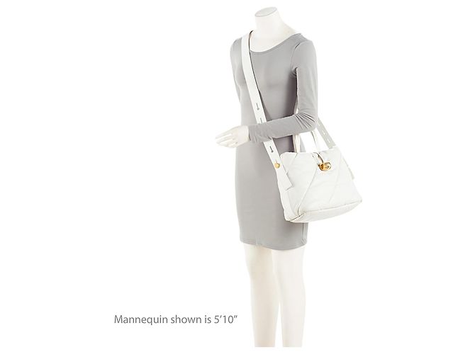Off White Borsa tote in pelle Off-White con borchie Bianco - vista 5