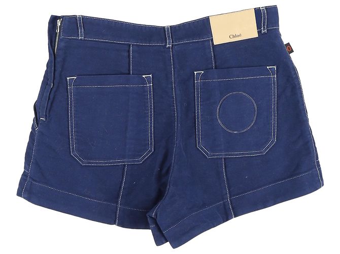 Shorts Chloé con cuciture a contrasto in cotone blu Blu chiaro - vista 2