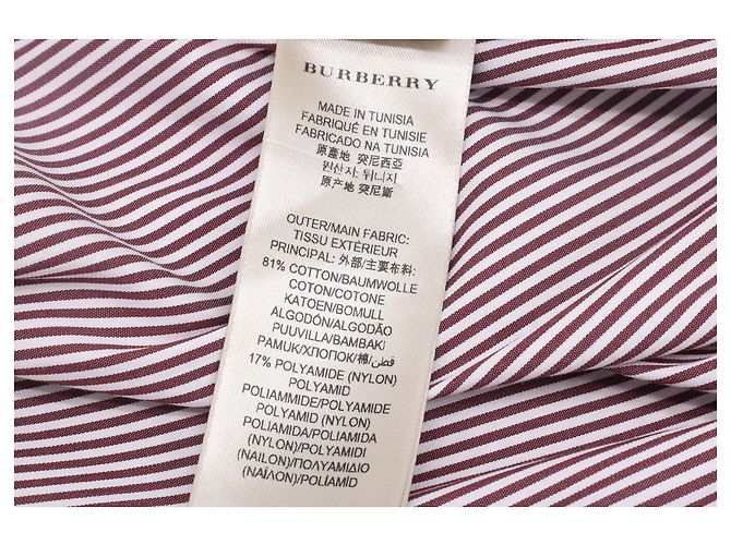 Camicia a righe Burberry London in cotone rosso - vista 13