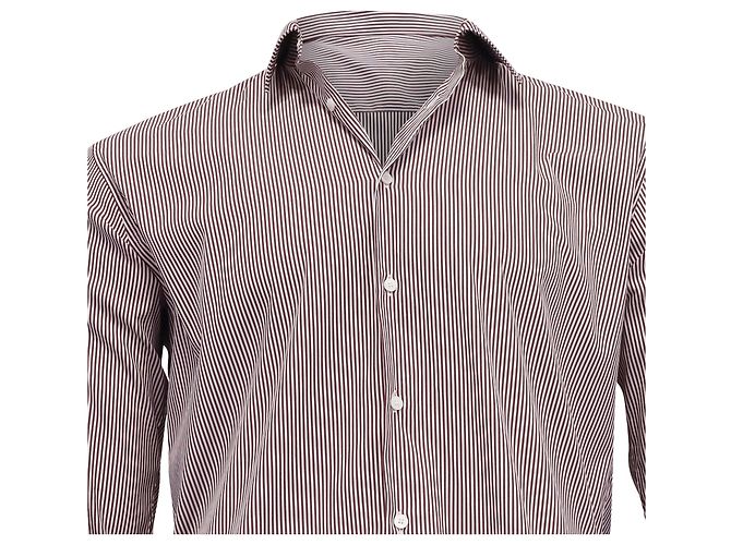 Camicia a righe Burberry London in cotone rosso - vista 2