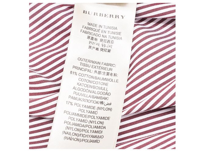 Camicia a righe Burberry London in cotone rosso - vista 6
