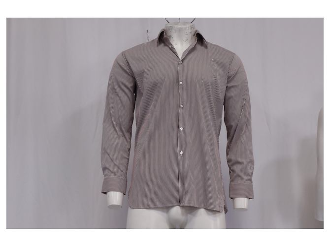 Camicia a righe Burberry London in cotone rosso - vista 8