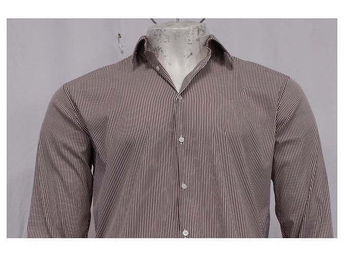 Camicia a righe Burberry London in cotone rosso - vista 9