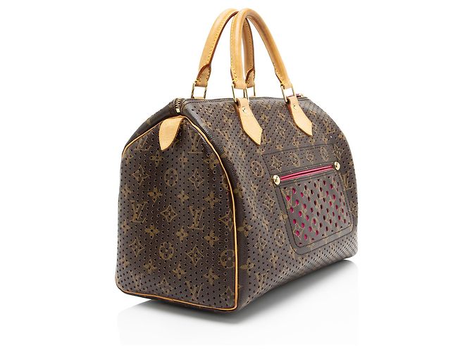 Louis Vuitton Limited Edition Monogram Perforierte Speedy 30 Tasche Braun - Ansicht 2