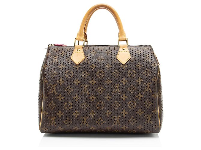 Louis Vuitton Limited Edition Monogram Perforierte Speedy 30 Tasche Braun - Ansicht 3