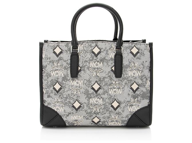 MCM Vintage Monogramm Jacquard Kleine Tasche Schwarz - Ansicht 3