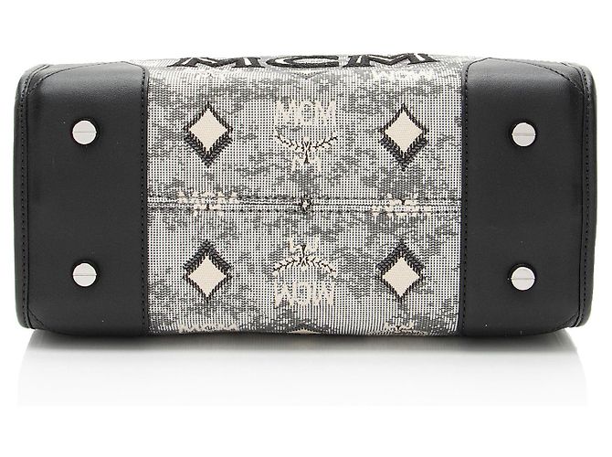 MCM Vintage Monogramm Jacquard Kleine Tasche Schwarz - Ansicht 4