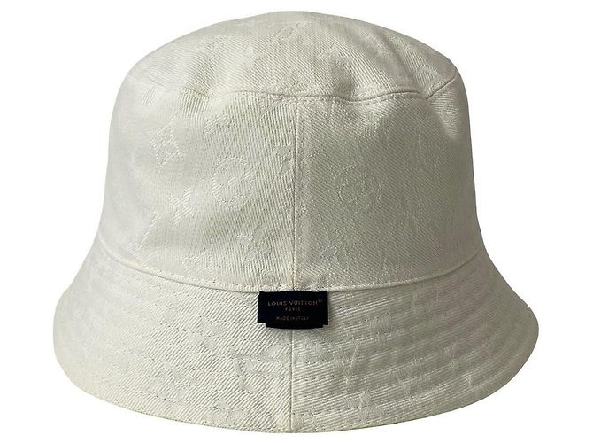Cappello bucket reversibile Monogram in cotone Louis Vuitton Bianco - vista 9