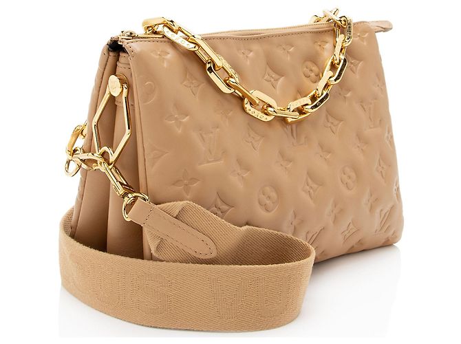 Borsa a Spalla Coussin PM in Pelle di Agnello Embossata Monogram Louis Vuitton Marrone Beige - vista 2
