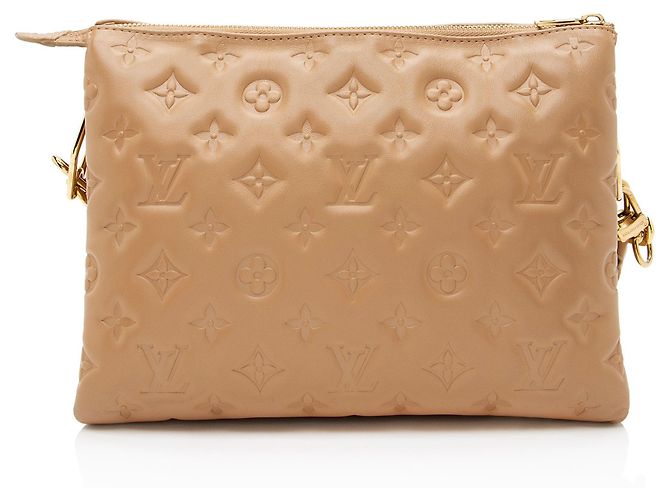 Borsa a Spalla Coussin PM in Pelle di Agnello Embossata Monogram Louis Vuitton Marrone Beige - vista 3