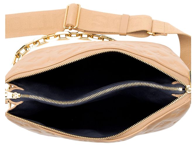Borsa a Spalla Coussin PM in Pelle di Agnello Embossata Monogram Louis Vuitton Marrone Beige - vista 6