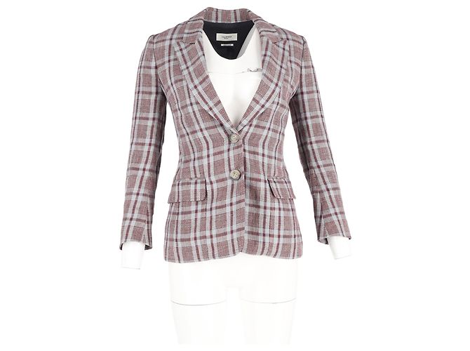Blazer a quadri Isabel Marant Étoile in lino multicolore - vista 4