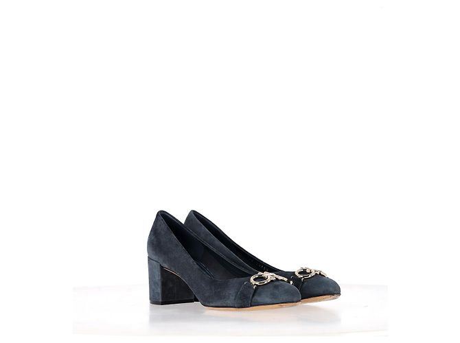 Salvatore Ferragamo Ferragamo Garda Pumps aus blauer Wildleder - Ansicht 12