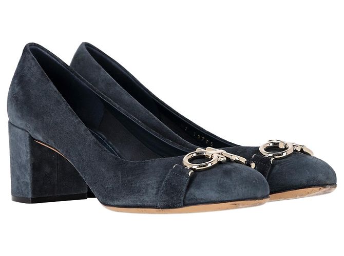 Salvatore Ferragamo Ferragamo Garda Pumps aus blauer Wildleder - Ansicht 2