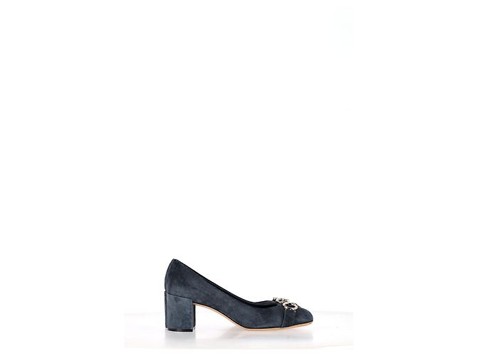 Salvatore Ferragamo Ferragamo Garda Pumps aus blauer Wildleder - Ansicht 8