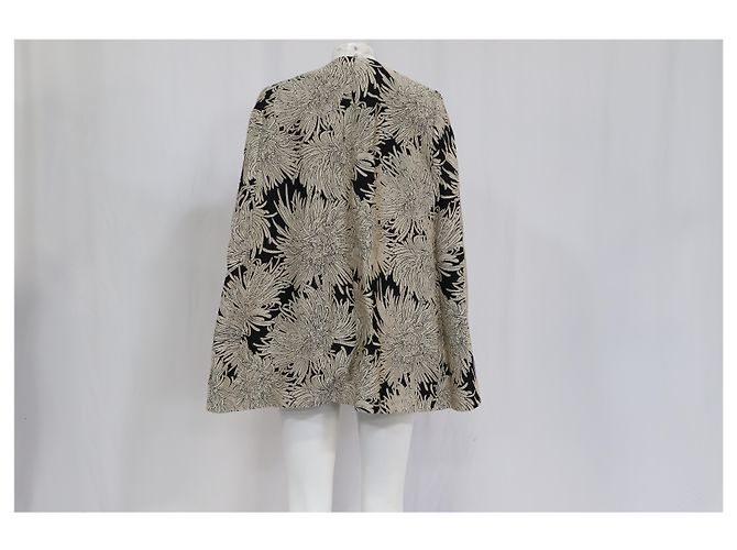 Blazer Cape Totême Dinner em Viscose Branca e Preta - vista 11
